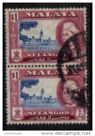 MALAYA---Selangor   Scott #  110  F-VF USED Pair - Selangor