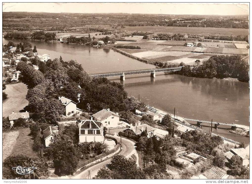 Urt ( Pyrénées Atlantique) Vue Aérienne Pont Sur L'adour, Photo Combier Voyagée En 1963 - Otros & Sin Clasificación