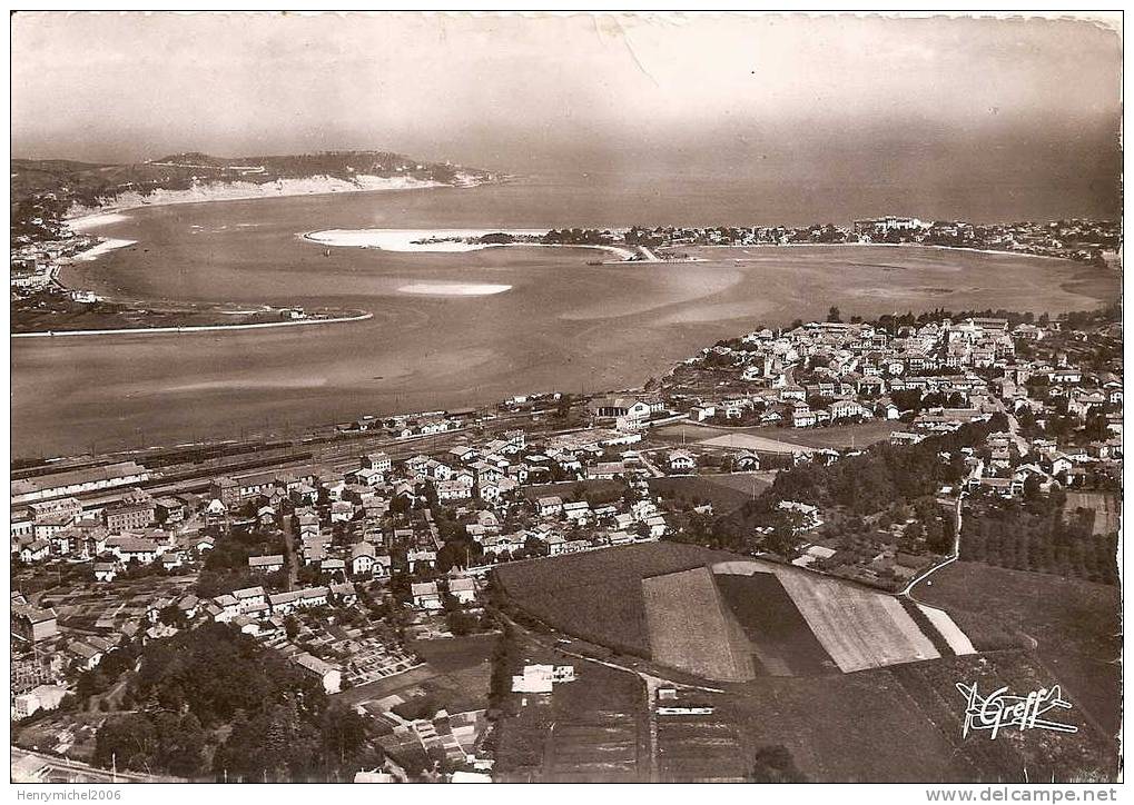 Hendaye ( Pyrénées Atlantique) Vue Aérienne Au Dos Cachet Puente International Frontera Franco Espanola - Hendaye