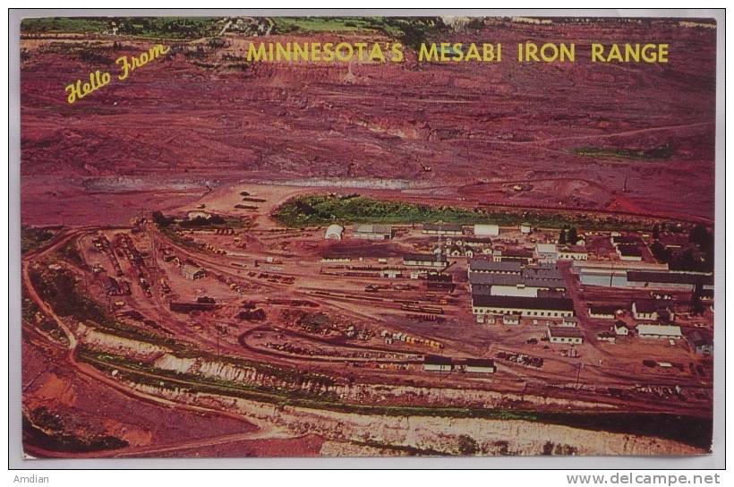 Aerial View Of Mesabi Iron Range Mines - Minnesota MN - Vintage 1960s Chrome Postcard - Other & Unclassified