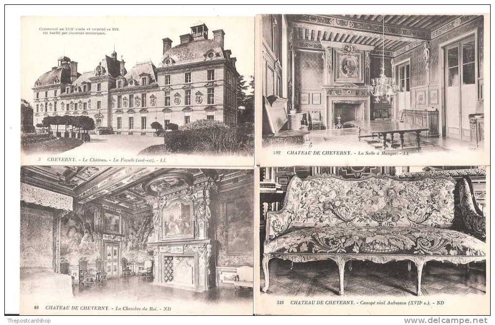 LOT DE 7 SEVEN SEPT CPA  FRANCE CHEVERNY POSTCARDS :: POSTAGE = 2.00 EUROS - Cheverny