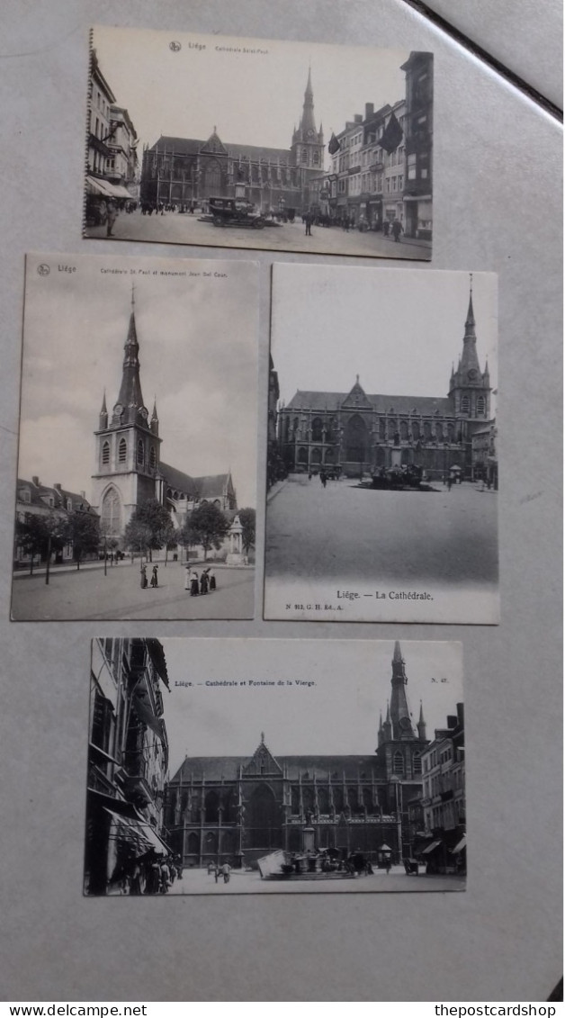 4 FOUR QUATRE Cpa Belgium La Belgique LIEGE CATHEDRALE POSTAGE= 1.50 EUROS - Lüttich