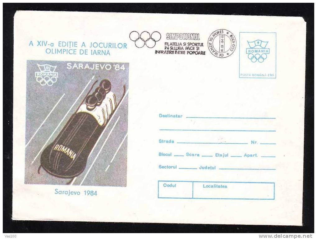 Romania 1984 Cover Postal Stationery Enteire Postal Olimpyc Hiver Sarajevo,PMK. - Winter 1984: Sarajevo
