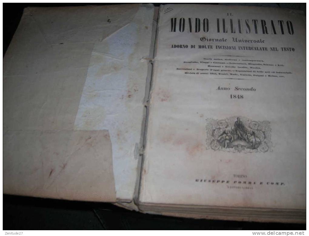 IL MONDO ILLUSTRATO -Giornale Universale- Anno Secundo 1848 - 860 Paggi - Livres Anciens
