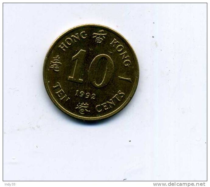 - MONNAIE HONG KONG . 10C. 1992 - Hong Kong