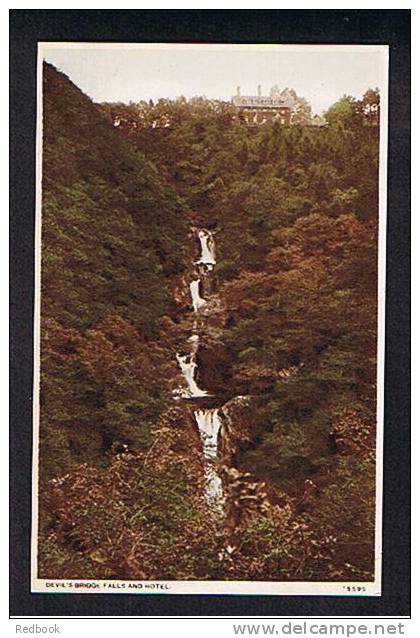 Early Postcard Devil's Bridge Waterfalls & Hotel Cardiganshire Wales - Ref 516 - Cardiganshire