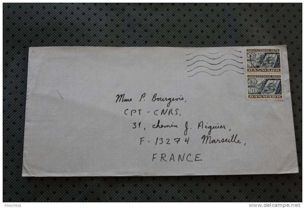 MARCOPHILIA LETTRE LETTER DU DANMARK Danemark Pour MARSEILLE 13 PAR AVION  BY AIR MAIL + VIGNETTE LABEL CLOCHE VELK 1977 - Covers & Documents