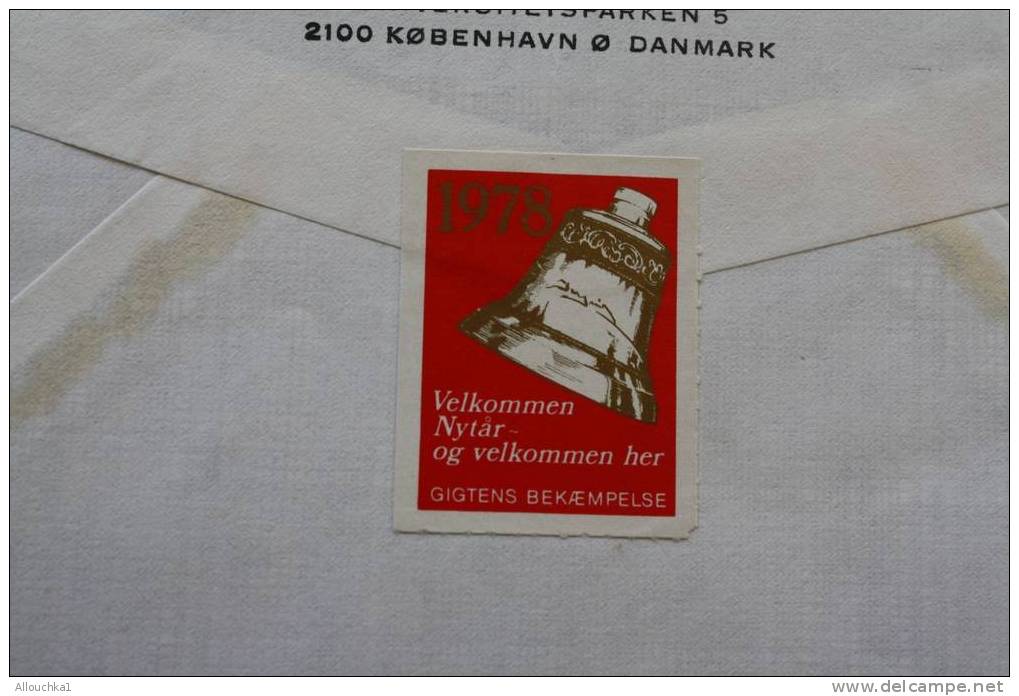 MARCOPHILIA LETTRE LETTER DU DANMARK Danemark Pour MARSEILLE 13 PAR AVION  BY AIR MAIL + VIGNETTE LABEL CLOCHE VELK 1977 - Covers & Documents
