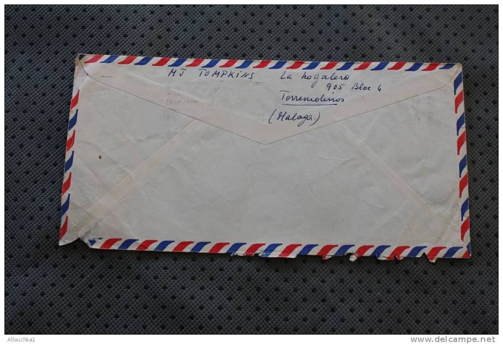 MARCOPHILIA LETTRE LETTER:ESPANA ESPAGNE MALAGA  EXPRESS VIA AERA BY AIR MAIL PAR AVION 1967 - Cartas & Documentos