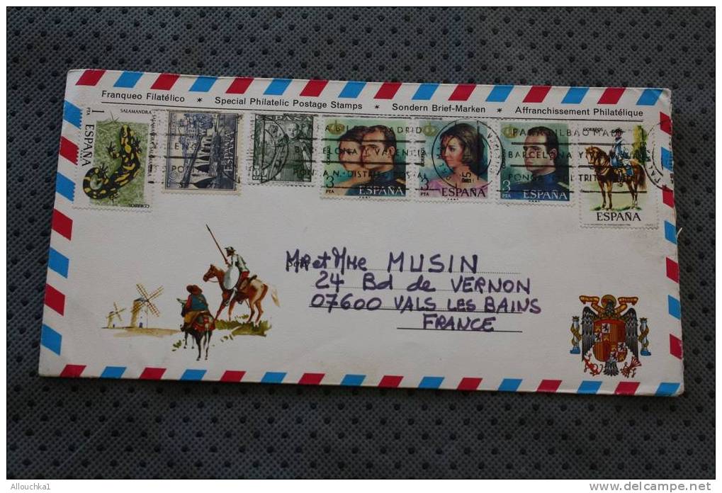 MARCOPHILIA LETTRE LETTER:ESPANA ESPAGNE ILLUSTRé VERSO PALMA DE MALLORCA VIA AERA BY AIR MAIL  P/ VALS LES BAINS - Cartas & Documentos