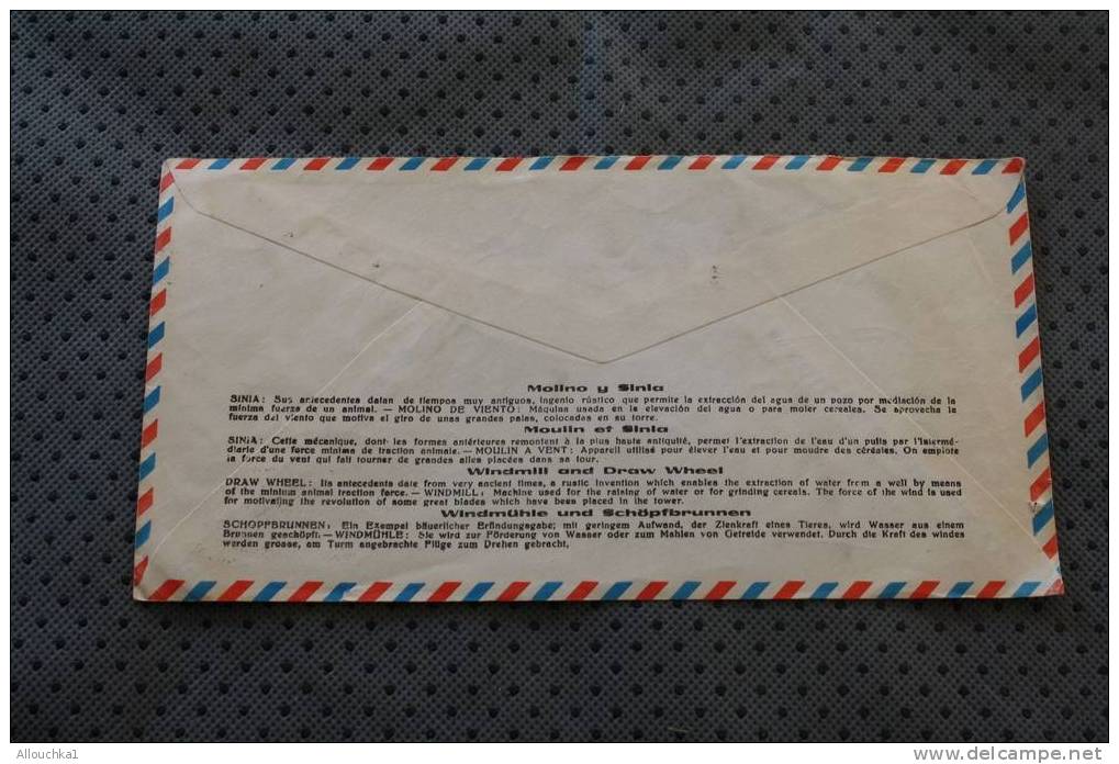 MARCOPHILIA LETTRE LETTER:ESPANA ESPAGNE DE VALENCIA BY AIR MAIL PAR AVION P/ MARSEILLE MOLINO Y SINIA MOULIN- WINDMILL - Brieven En Documenten