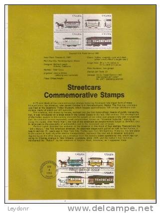 Streetcars - First Day Souvenier Page - 1981-1990