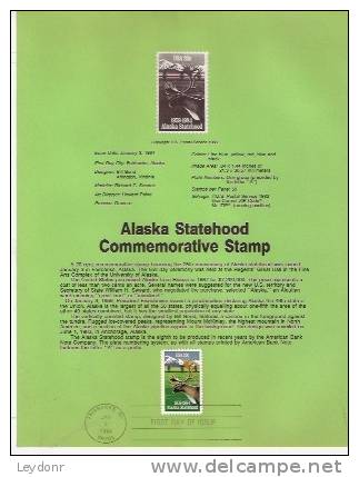 Alaska Statehood - First Day Souvenier Page - 1981-1990