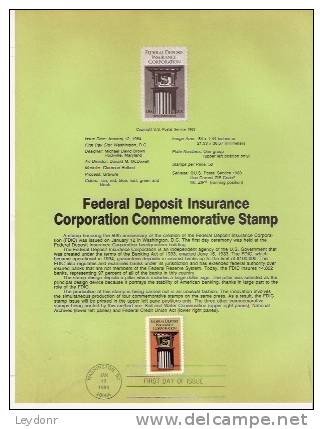 Federal Deposit Insurance Corporation - First Day Souvenier Page - 1981-1990