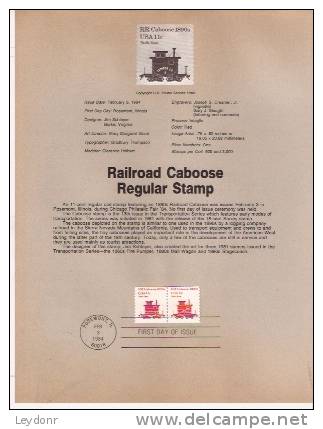 Railroad Caboose - First Day Souvenier Page - 1981-1990