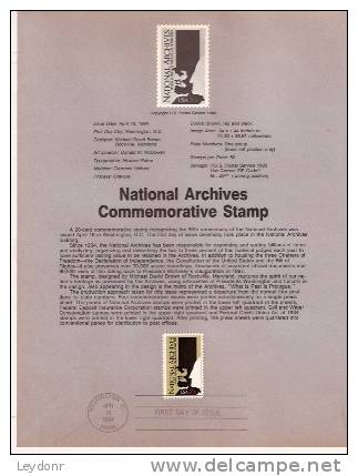 National Archives - First Day Souvenier Page - 1981-1990