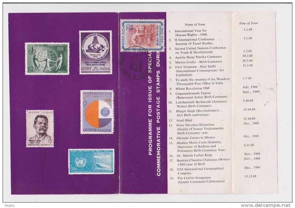 India, Dept, Of Post, Programme Of New Stamps Issues (14 Stamps )., Olympic, Madam Curie, Scientist, Physics - Años Completos