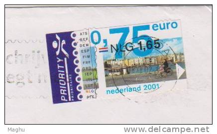 Nederland, Netherlands 2001, Priority, On Cover, Frama ? ATM - Brieven En Documenten