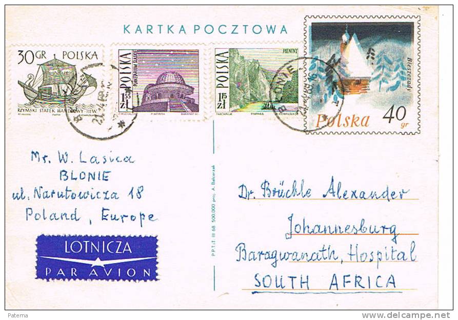 Entero Postal , Aereo , BLONIE 1969 ( Polonia), Entier Postal, - Covers & Documents