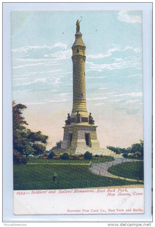 2954. SOLDIERS' AND SAILORS' MONUMENT, EAST ROCK PARK, NEW HAVEN, CONN. - New Haven