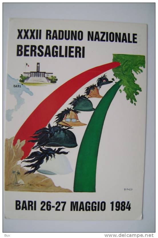 BARI PUGLIA RADUNO NAZIONALE BERSAGLIERE NON VIAGGIATA COME DA FOTO - Patrióticos