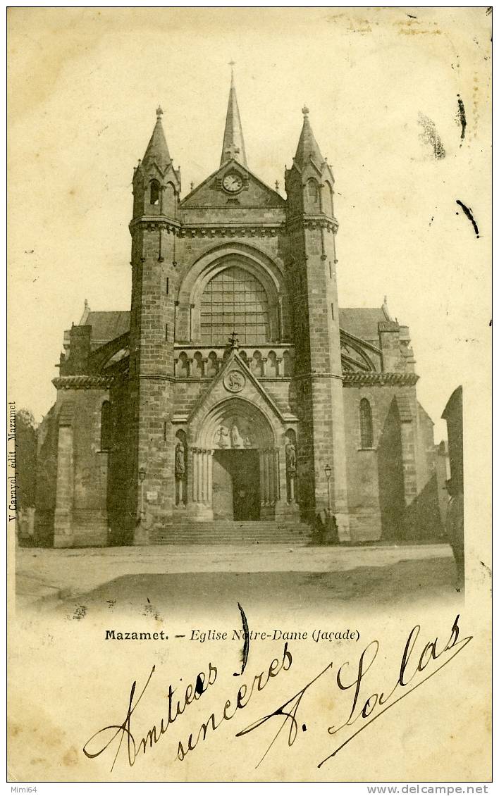 81 . MAZAMET .  EGLISE NOTRE-DAME LA FACADE . - Mazamet