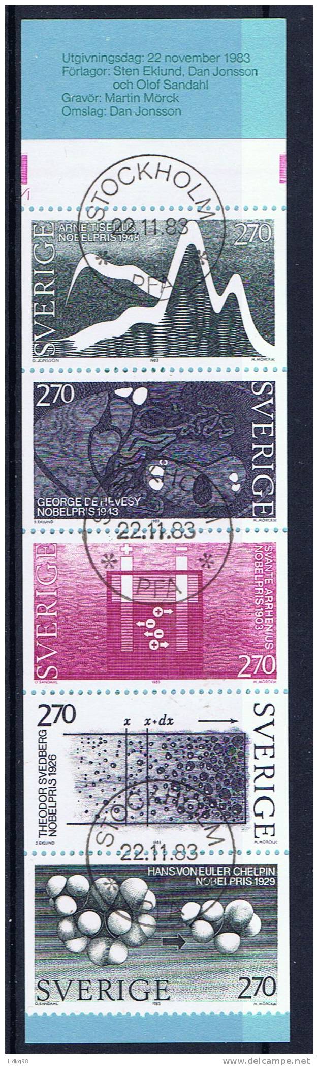 S Schweden 1983 Mi 1262-66 - Oblitérés