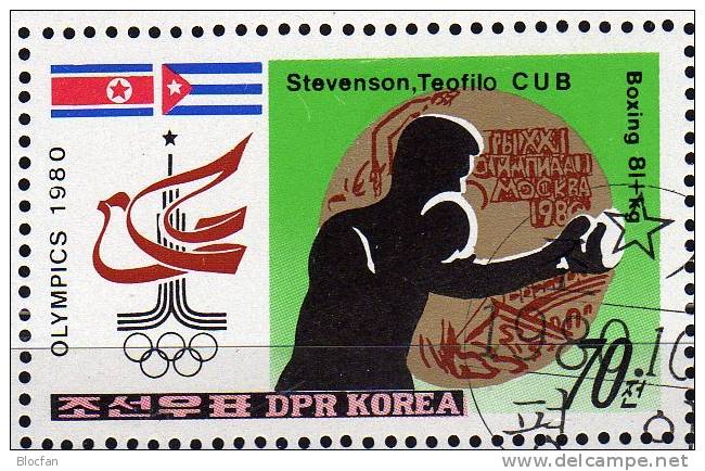 Sport-Piktogramme 1980 Korea 2052/9+Block 84 O 8€ Fussball Boxen Lauf Turnen Ringen Olympic Bloc Soccer Sheet From Corea - Beroemde Teams