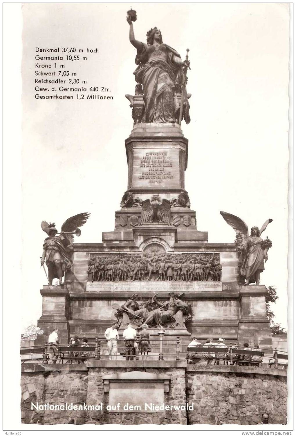 Germania 1964.  Cartolina Di   NATIONALDENKMAL AUF DEM NIEDERWALD. - Frankfurt A. D. Oder