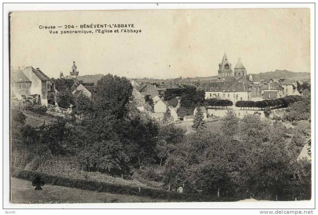 BENEVENT-l'ABBAYE. -  Vue Panoramique, L'Eglise Et L'Abbaye - Benevent L'Abbaye