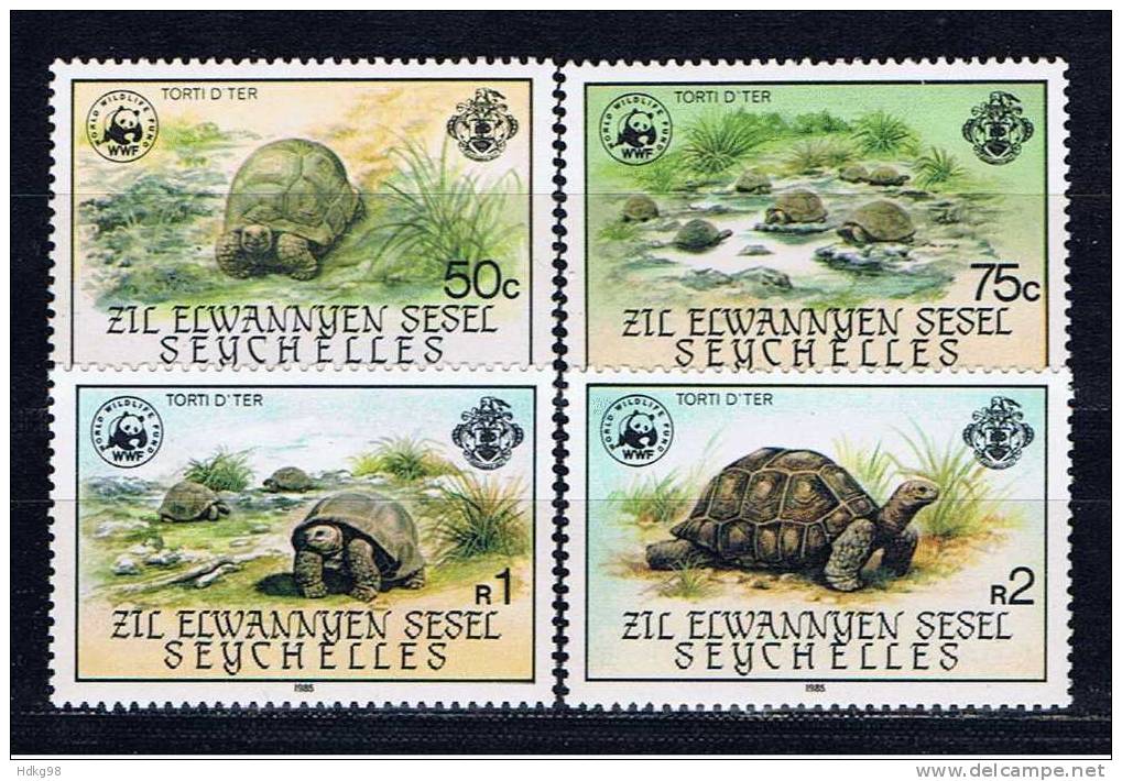 SY Seychellen Zil Eloigne Sesel 1985 Mi 104-07 Mnh Schildkröte - Seychelles (1976-...)