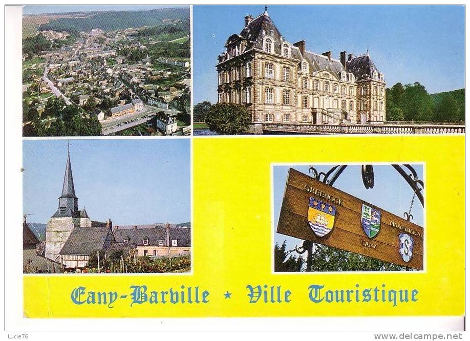 CANY BARVILLE - 4 Vues :   Vue Générale - Le Château -  L´Eglise - Cany Barville