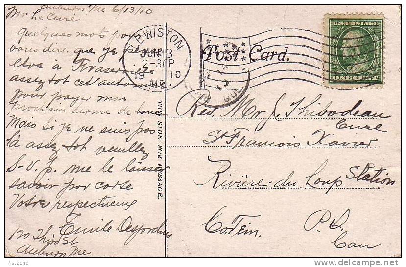 Auburn Maine Public Library - Bibliothèque - Stamp & Postmark 1910 - 2 Scans - Auburn