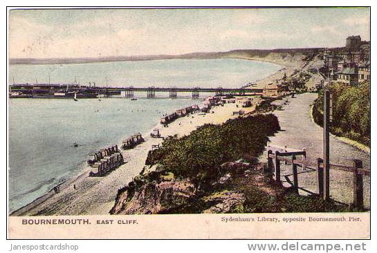 BOURNEMOUTH - EAST CLIFF - Produced For Sydenham's Library, Opposite Bournemouth Pier - Bathing Machines - Steamers - Bournemouth (from 1972)