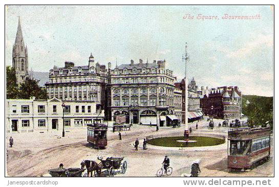 THE SQUARE - BOURNEMOUTH - ANIMATED WITH TROLLEY BUSES & HORSE & CARTS - - Bournemouth (desde 1972)