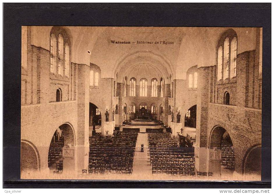 BELGIQUE Warneton, Eglise, Intérieur, Ed Desaix, 193? - Comines-Warneton - Komen-Waasten