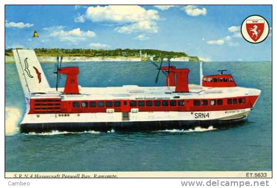 POSTCARD  SRN 4 HOVERCRAFT PEGWELL BAY RAMSGATE - Binnenschepen