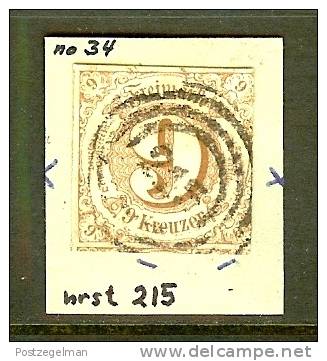 TURN UND TAXIS 1862 Used Stamp 9 Kreuzer Brown 34 - Used