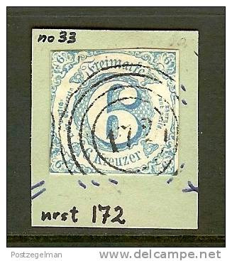 TURN UND TAXIS 1862 Used Stamp 6 Kreuzer Blue 33 - Used