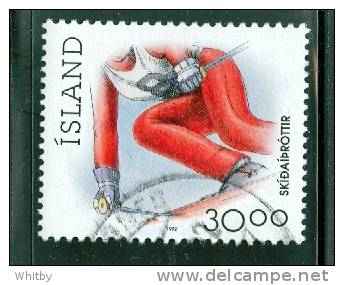 Iceland 1992 30k Skiing #709 - Used Stamps