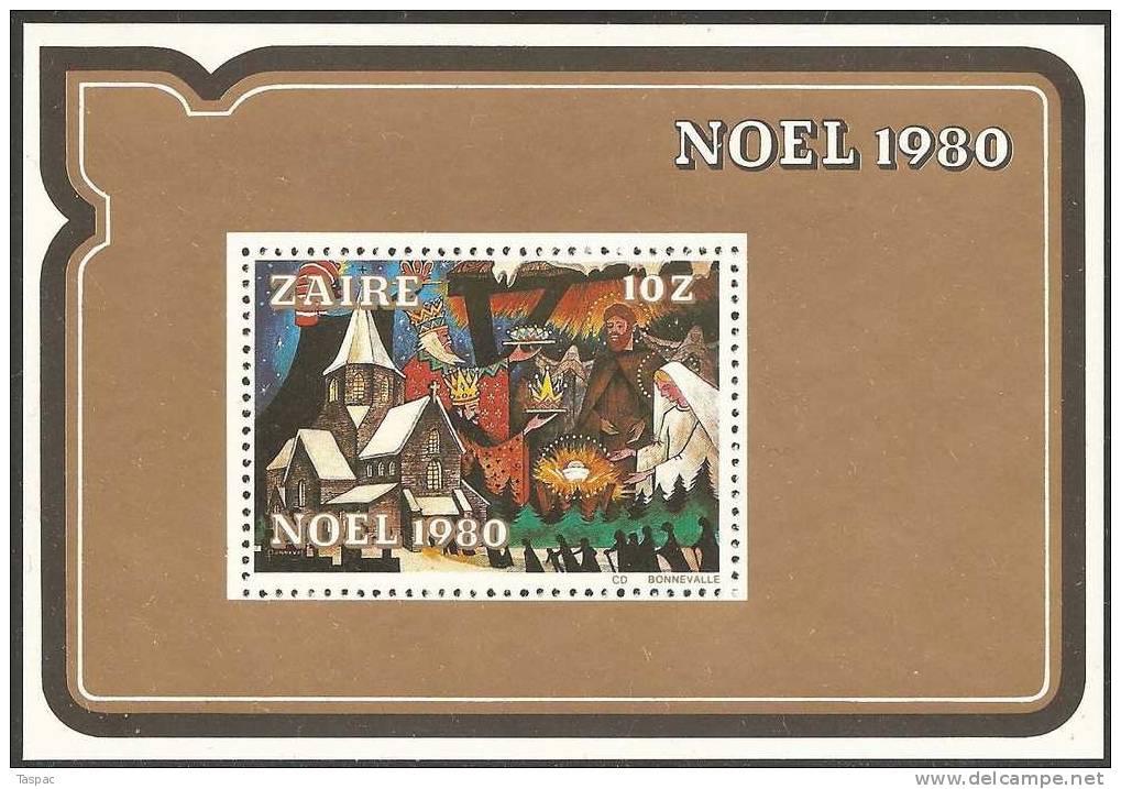 Zaire 1980 Mi# 703-706, Block 39 ** MNH - Christmas - Nuovi