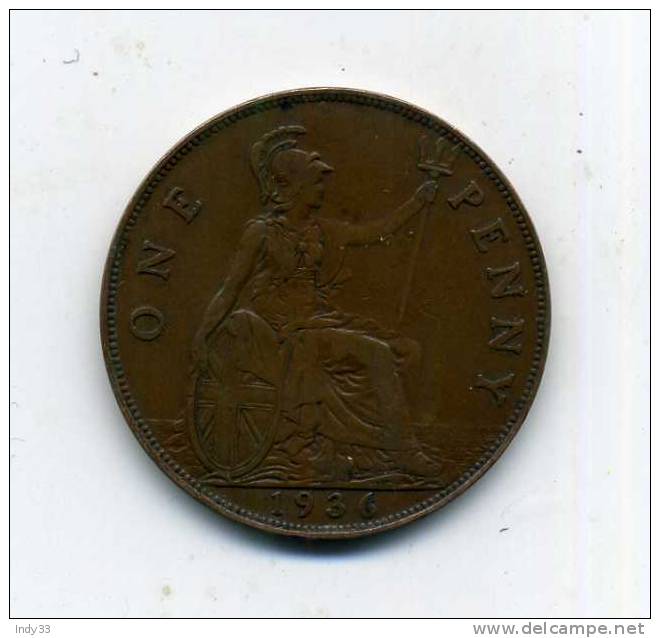 - MONNAIE GRANDE-BRETAGNE 1902/1971. 1 P. 1936 - D. 1 Penny