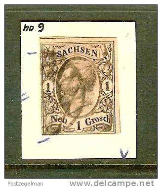 SACHSEN 1855 Used Hinged Stamp 1 New Groschen Johann I 9 - Sachsen