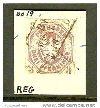 PREUSSEN 1865 Used Hinged Stamp 3 Pf Adler 19 - Usados