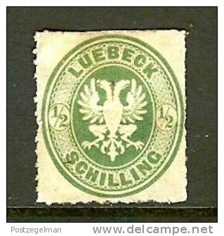 LUEBECK 1863 Unused Hinged Stamp 1/2 Schilling 8 - Lübeck