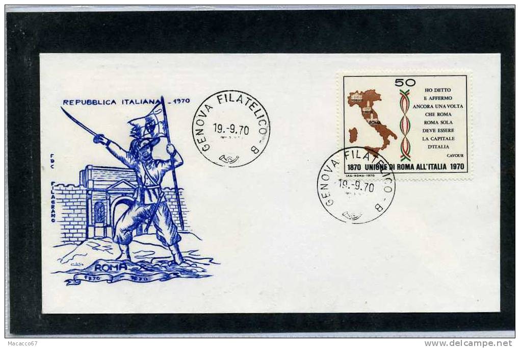 FDC 1970 UNIONE DI ROMA ALL´ITALIA - FDC