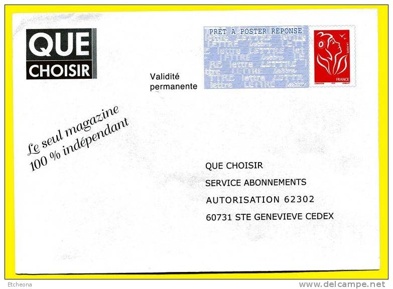 Marianne De Lamouche TVP Rouge Prêt à Poster  Réponse Que Choisir Type Timbre 3734A - PAP: Antwort/Lamouche