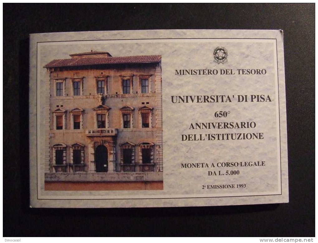 ITALIA 1993 UNIVERSITA' PISA  CONFEZIONE ORIGINALE FDC L 5000  Ag - Conmemorativas