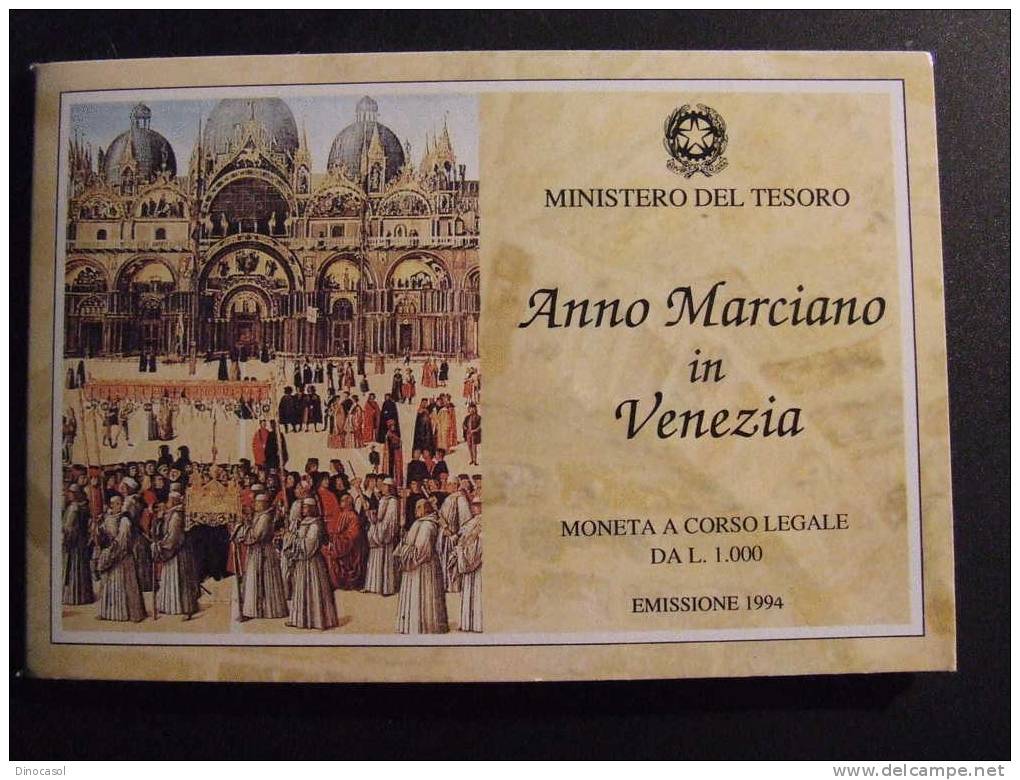 ITALIA 1994 ANNO MARCIANO CONFEZIONE ORIGINALE FDC L 1000  Ag - Gedenkmünzen