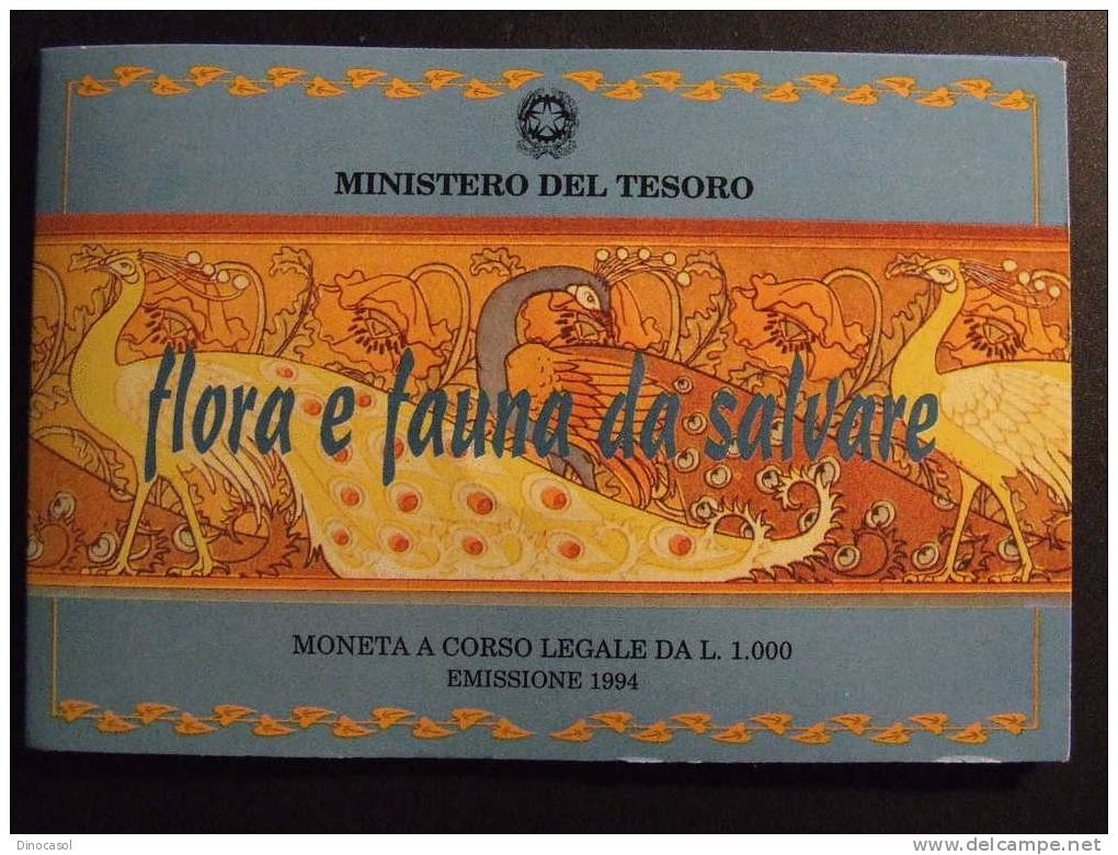 ITALIA 1994 FLORA E FAUNA CONFEZIONE ORIGINALE FDC L 1000  Ag - Herdenking